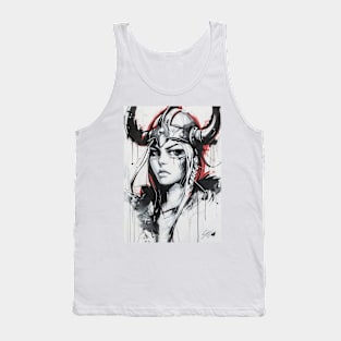 Black Ink Viking Woman Tank Top